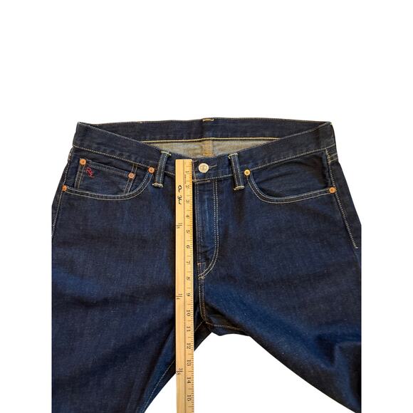 Polo Ralph Lauren Jeans Mens Size 34x30 Blue Slim Straight 018 Dark Wash Preppy - Picture 9 of 11